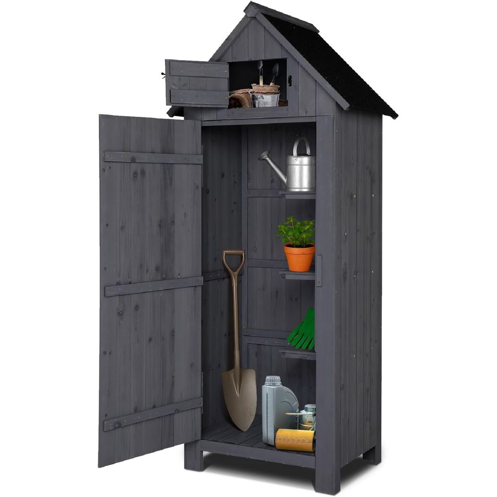 Gardening Tools Storage - مخزن خشبي خارجي، خزانة أدوات للحديقة