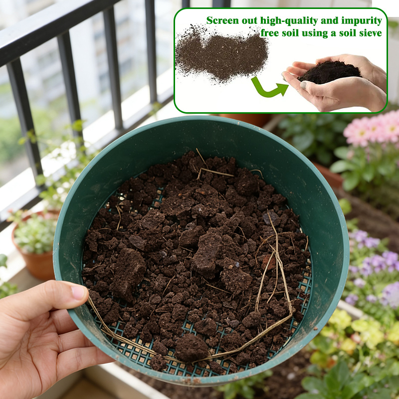Garden Sieve Soil - 【أدوات أساسية للحدائق】منخل تربة بلاستيكي متين