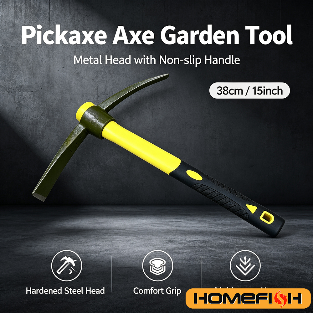 Gardening Tools Yellow - مجموعة مجرفة ماتوك 15 بوصة بمقبض
