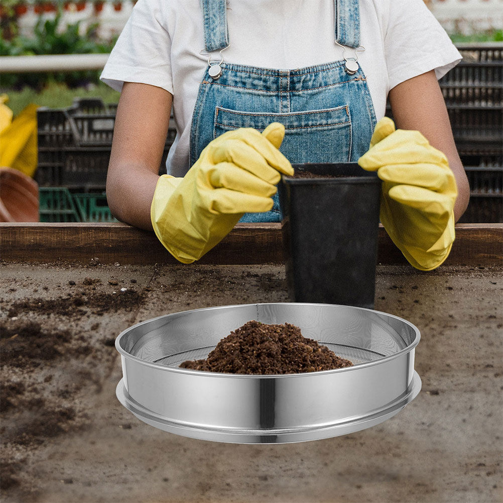 Garden Sieve Soil - منخل شبكي دائري من الفولاذ المقاوم