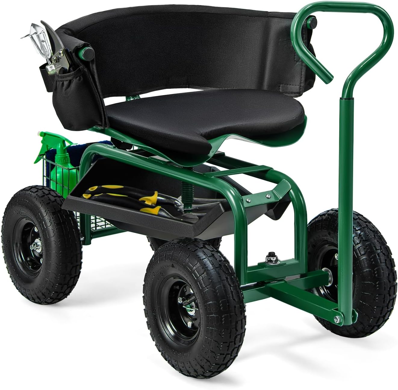 Gardening Tools For Seniors - مقعد حدائق متحرك بعجلات، قابل للتعديل