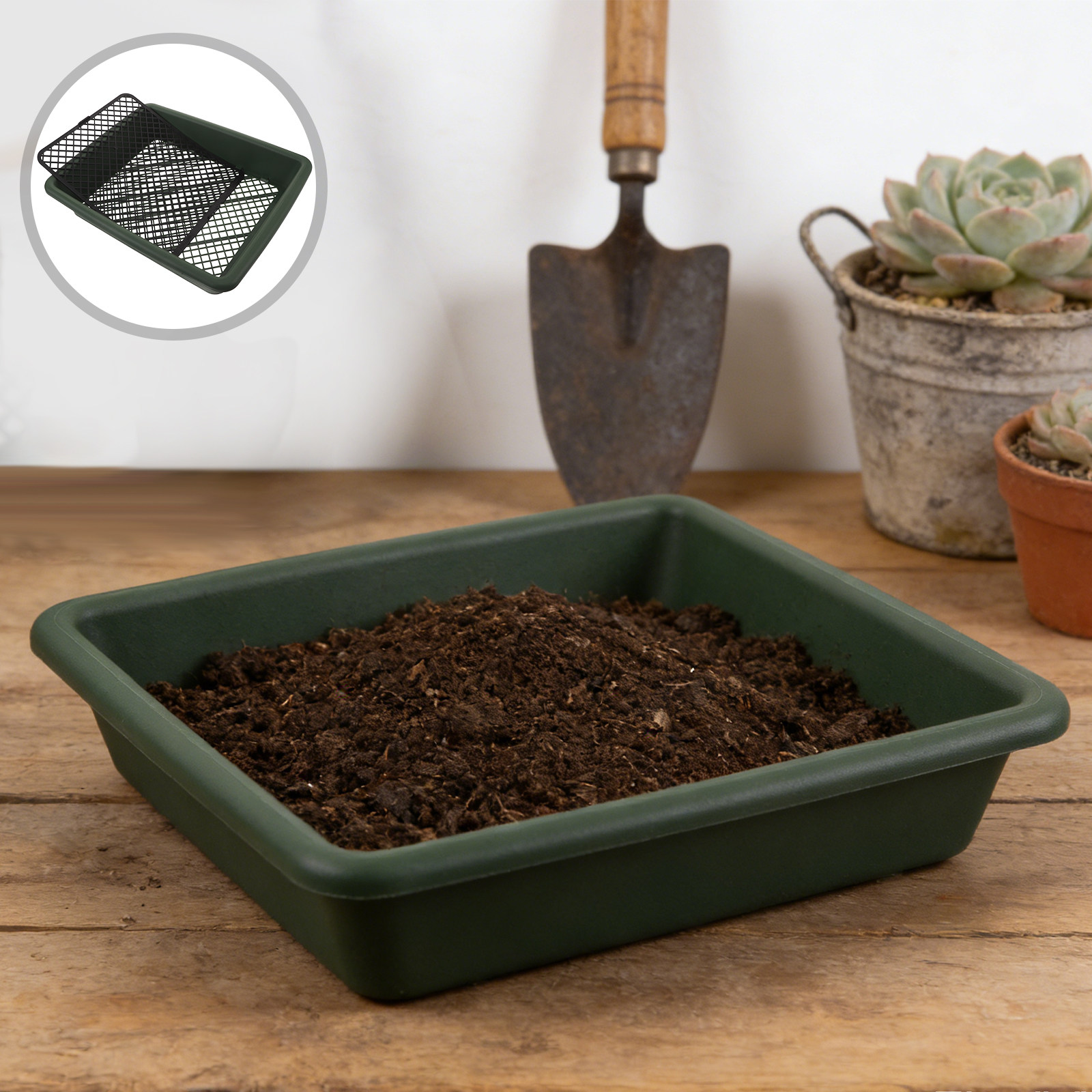 Garden Sieve Soil - منخل ترشيح مربع للحدائق قابل للتعديل