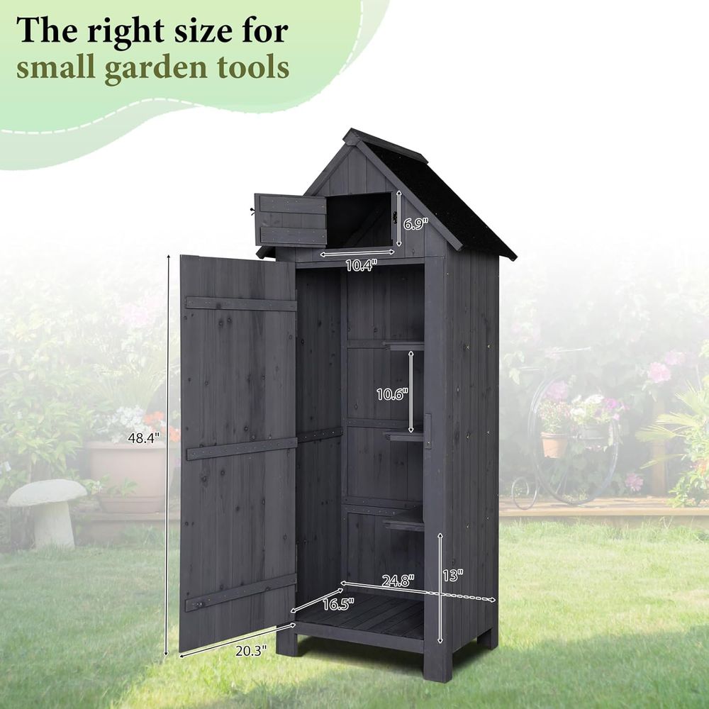 مخزن خشبي خارجي، خزانة أدوات ل - مراجعة Gardening Tools Storage وسعره