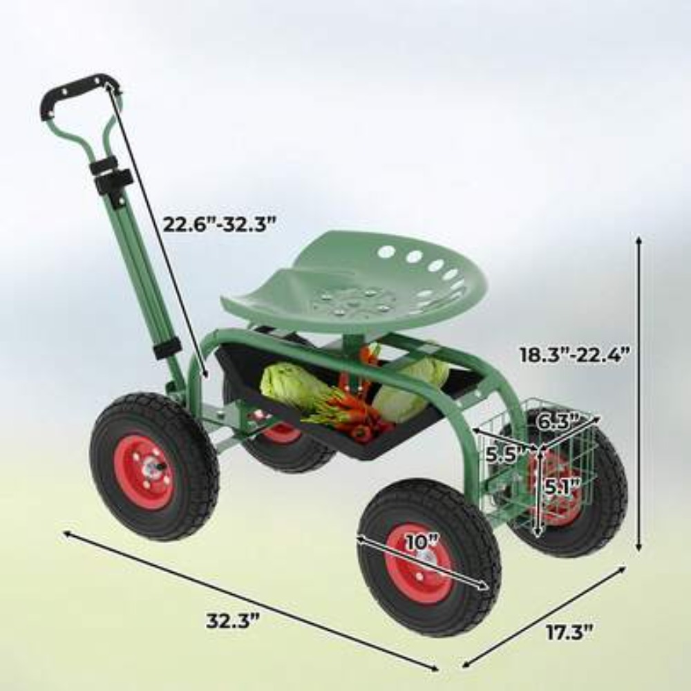 عربة حديقة متينة مزودة بمقعد د - مراجعة Gardening Tools For Seniors وسعره