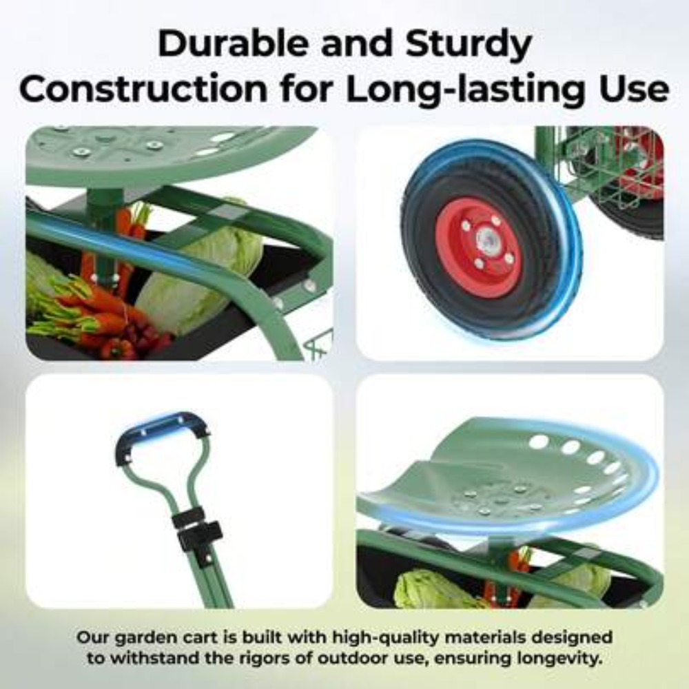 عربة حديقة متينة مزودة بمقعد د - مراجعة Gardening Tools For Seniors وسعره