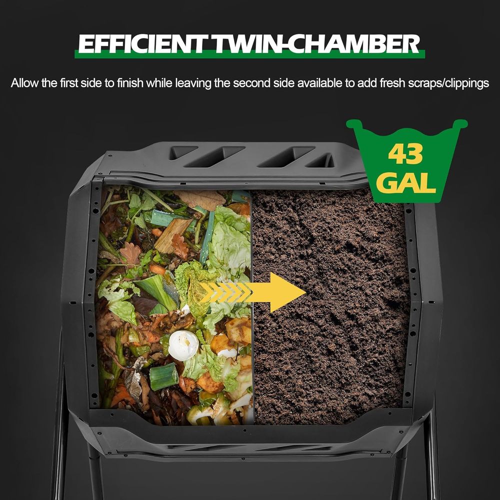 صندوق سماد دوار سعة 43 جالون ب - مراجعة Compost Bin وسعره