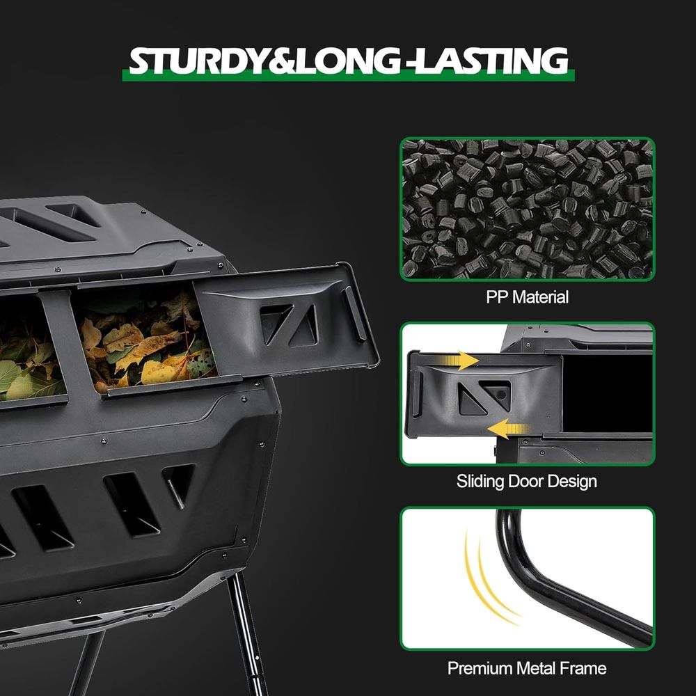 صندوق سماد دوار سعة 43 جالون ب - مراجعة Compost Bin وسعره