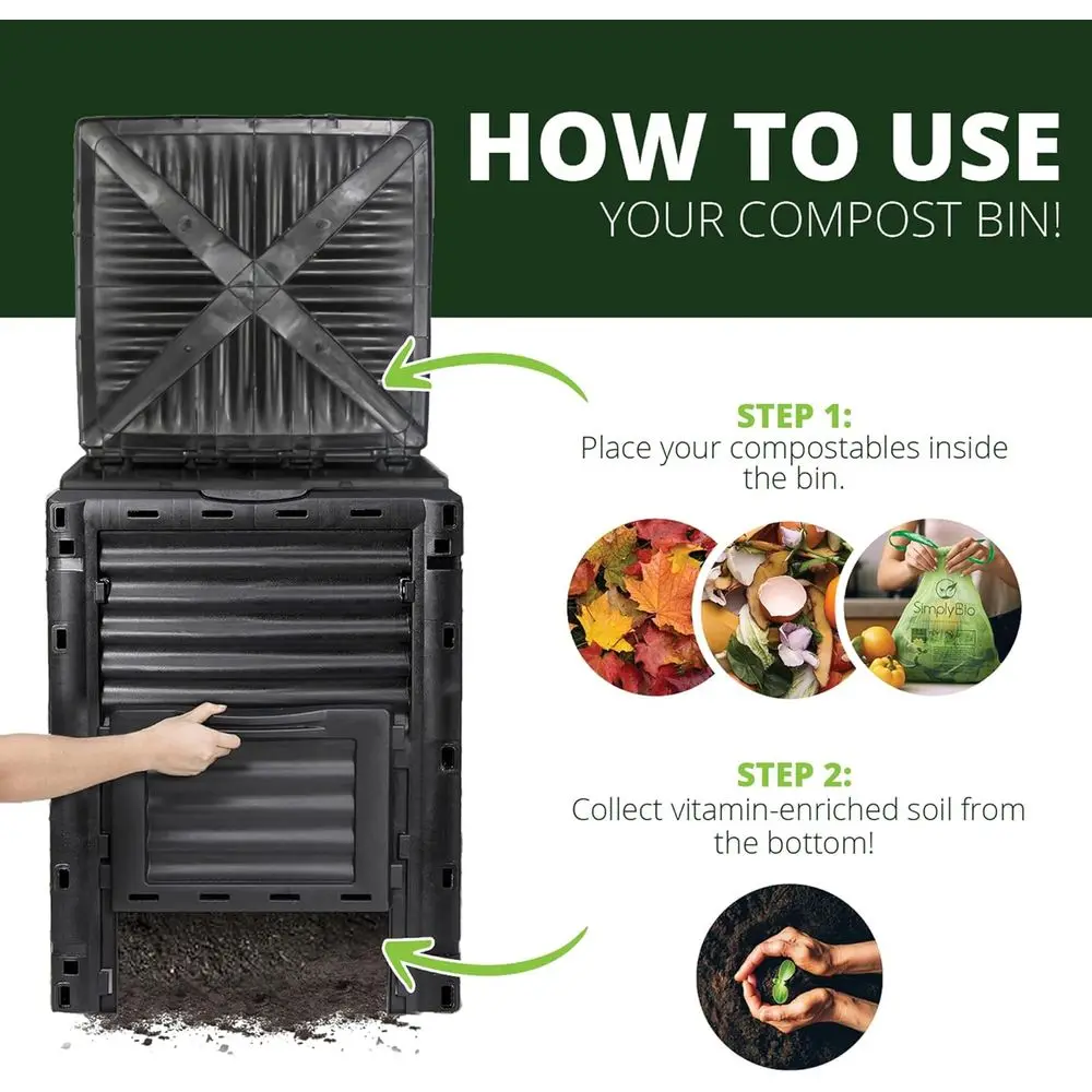 صندوق سماد خارجي كبير سعة 80 ج - مراجعة Compost Bin وسعره