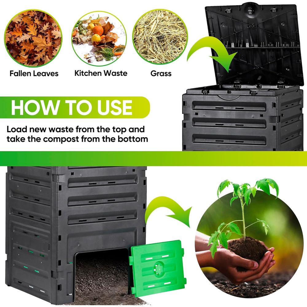 صندوق سماد للحدائق سعة 120 جال - مراجعة Compost Bin وسعره