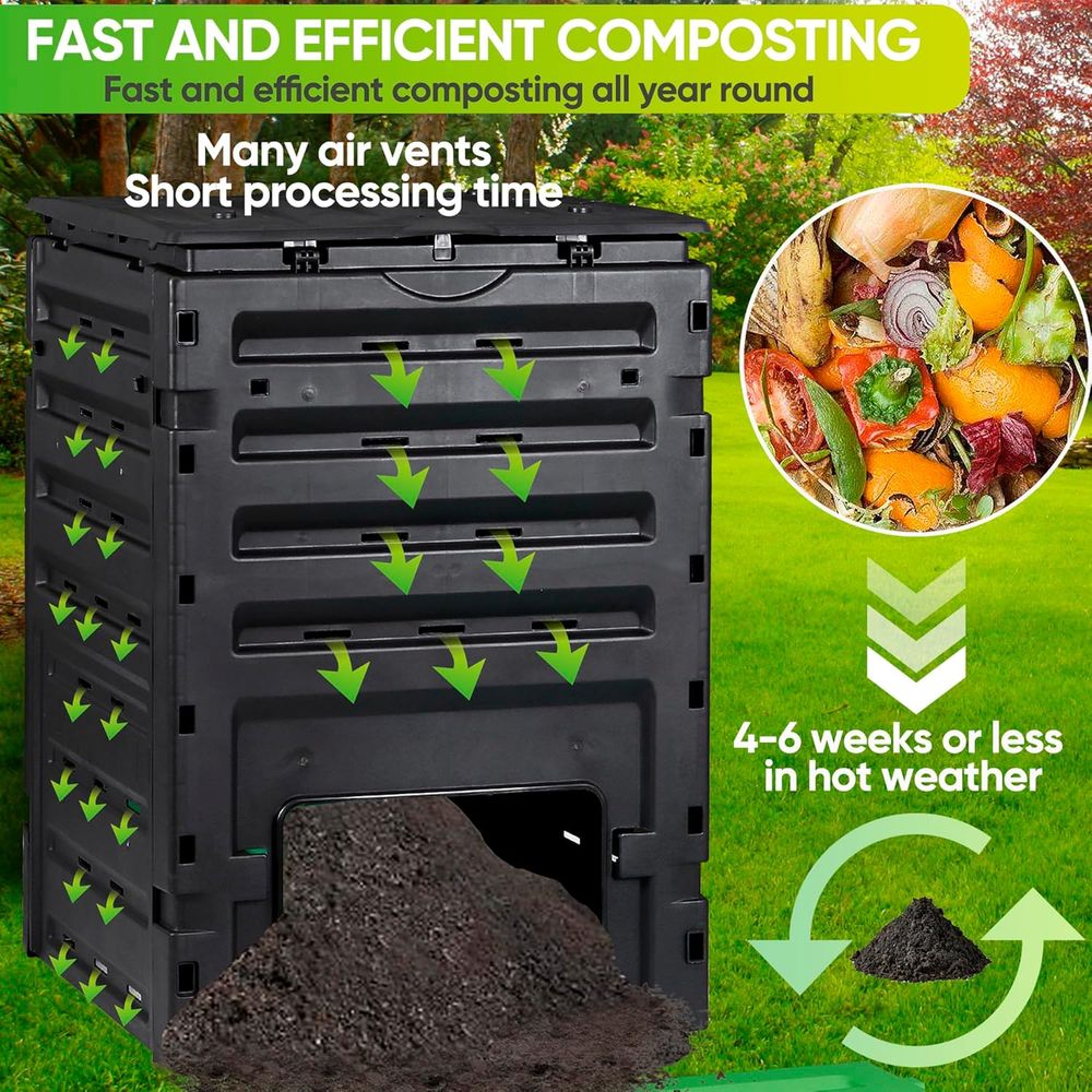 صندوق سماد للحدائق سعة 120 جال - مراجعة Compost Bin وسعره