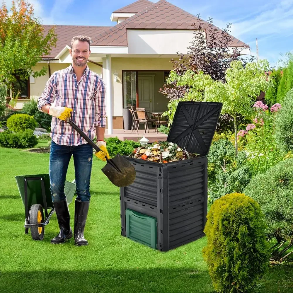 صندوق تسميد خارجي سعة 80 جالون - مراجعة Compost Bin وسعره