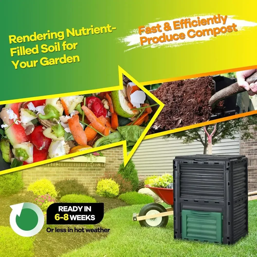 صندوق تسميد خارجي سعة 80 جالون - مراجعة Compost Bin وسعره