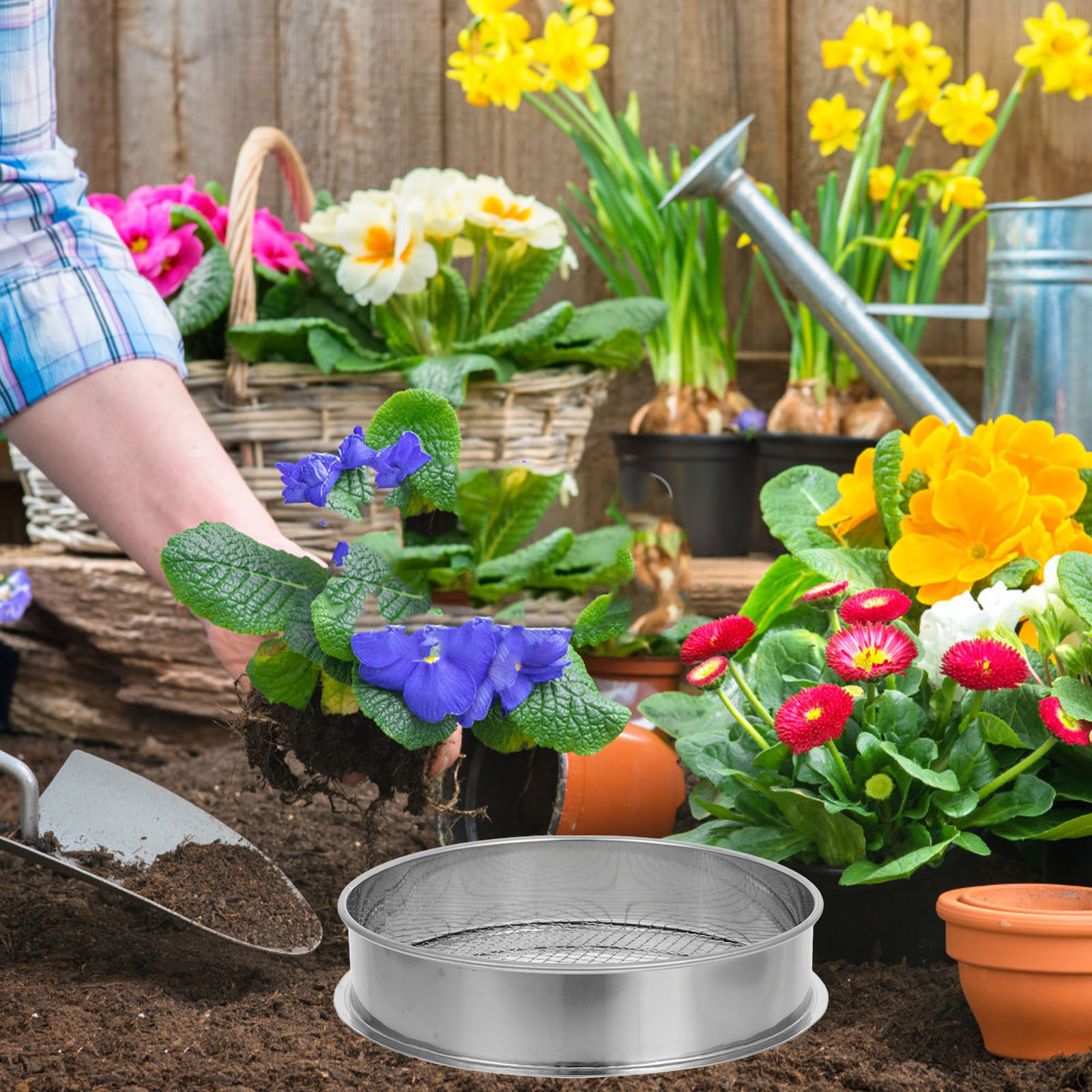 منخل شبكي دقيق من الفولاذ المق - مراجعة Garden Sieve Soil وسعره