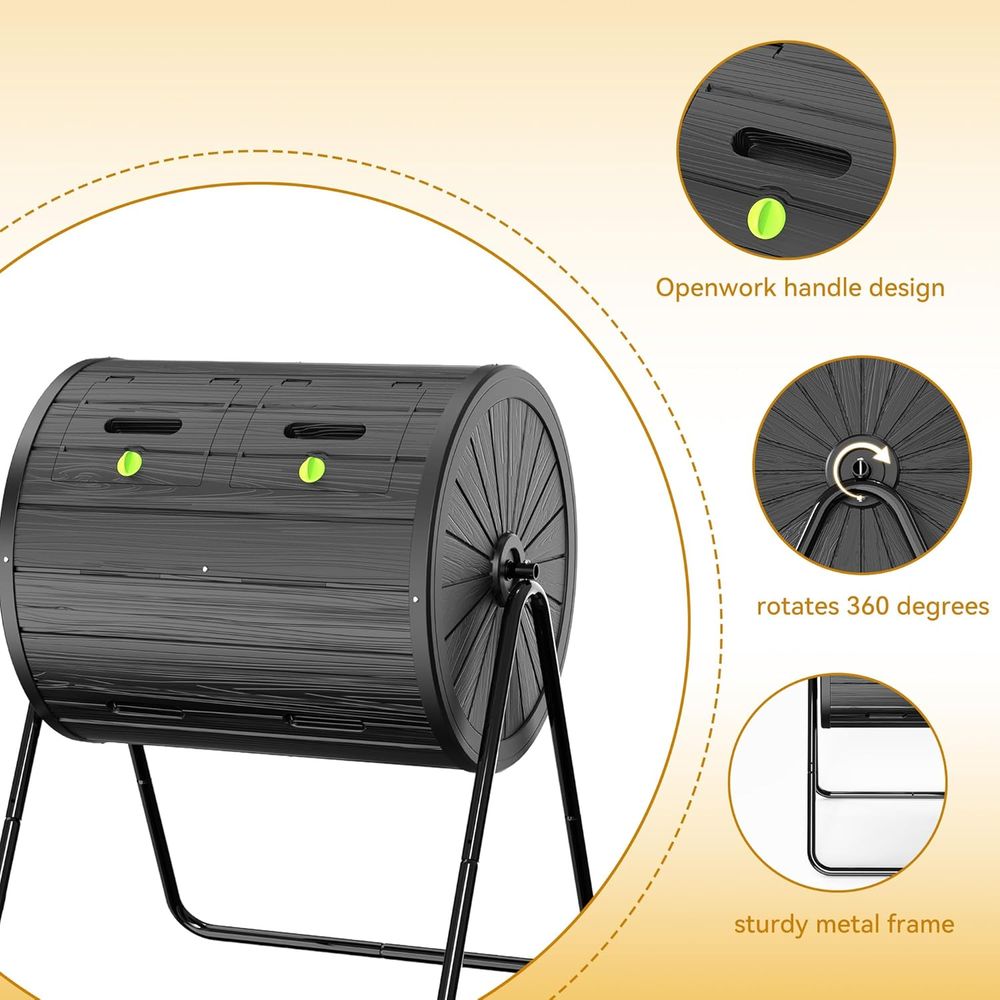 صندوق سماد دوار خارجي سعة 37.5 - مراجعة Compost Bin وسعره