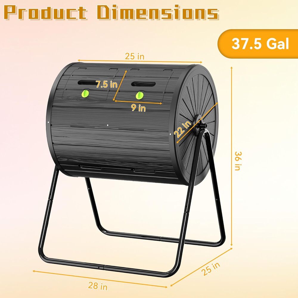 صندوق سماد دوار خارجي سعة 37.5 - مراجعة Compost Bin وسعره