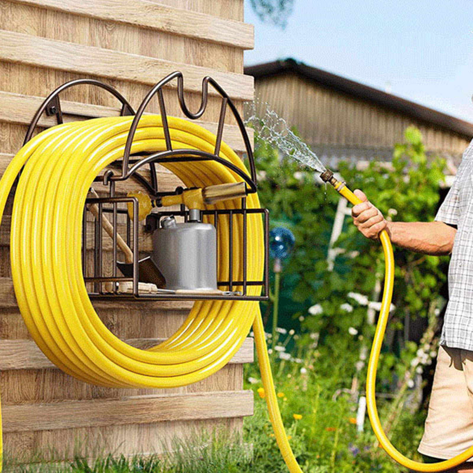 حامل خرطوم حديقة مثبت على الحا - مراجعة Gardening Tools And Equipment وسعره
