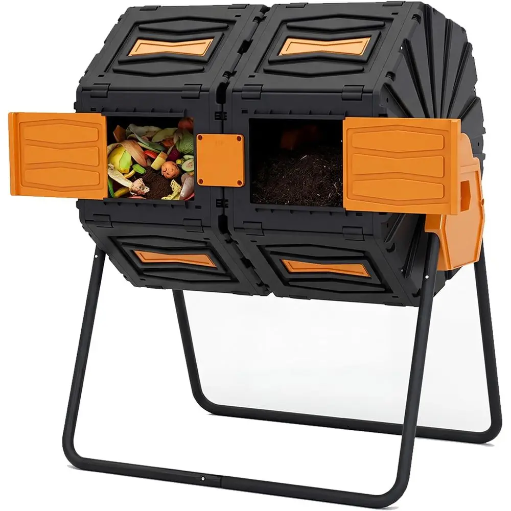 وعاء سماد مزدوج الغرف بسعة 45  - مراجعة Compost Bin وسعره