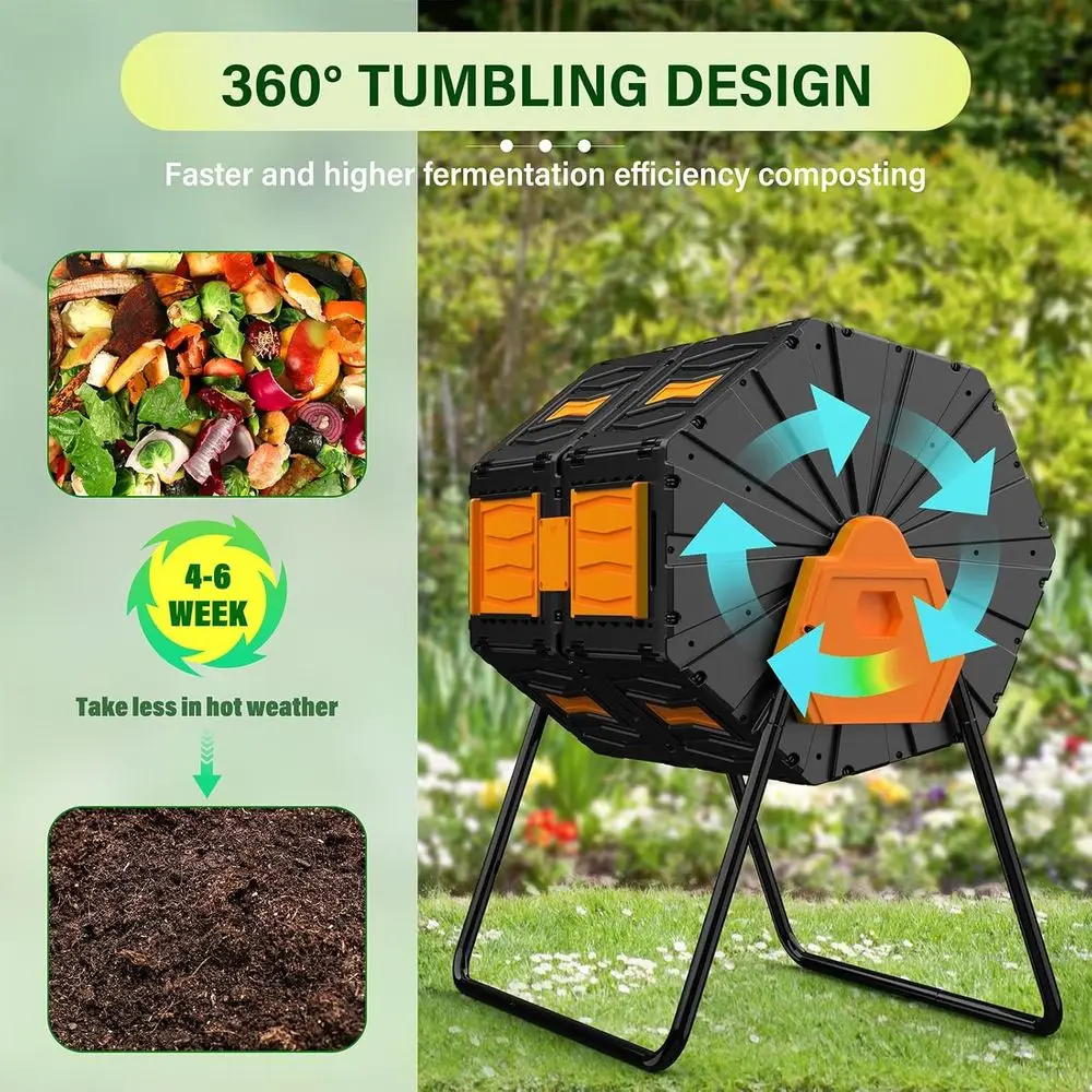 وعاء سماد مزدوج الغرف بسعة 45  - مراجعة Compost Bin وسعره
